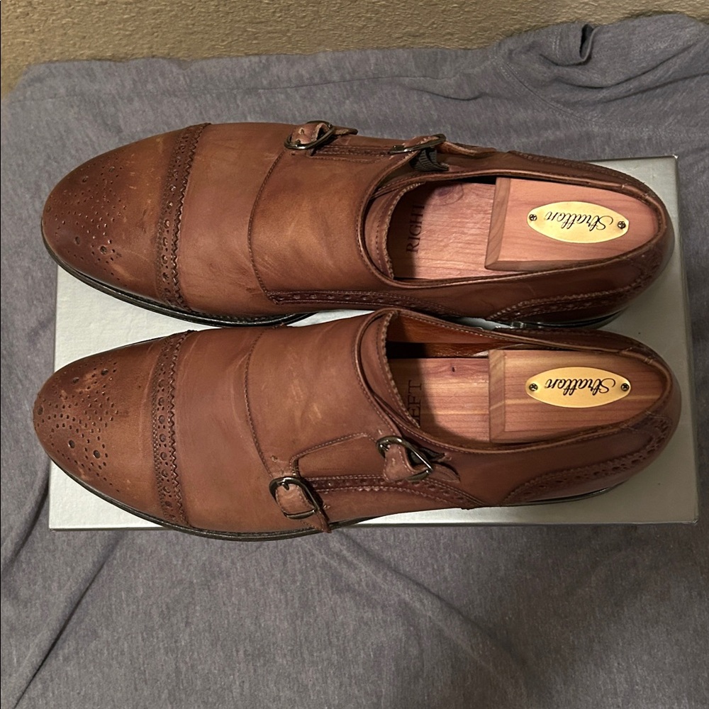 Antonio Maurizi brown double monk strap size 12 EUC in box - Picture 2 of 11